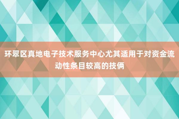 环翠区真地电子技术服务中心尤其适用于对资金流动性条目较高的技俩